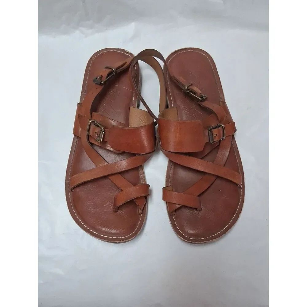 Patricia Nassh Brown Leather Strappy Sandals Sz 7M Preowned